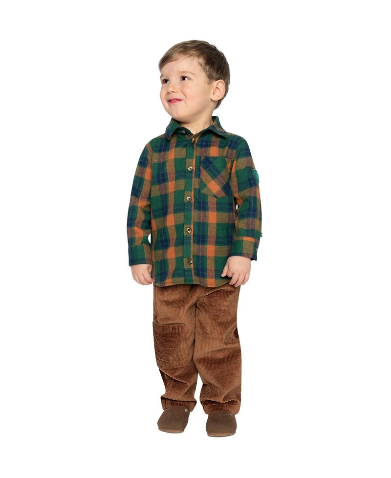Deux par Kids & Baby Little and Big Boy 6-8 Plaid Shirt