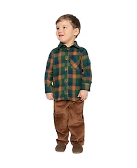 Deux par Kids & Baby Little and Big Boy 6-8 Plaid Shirt
