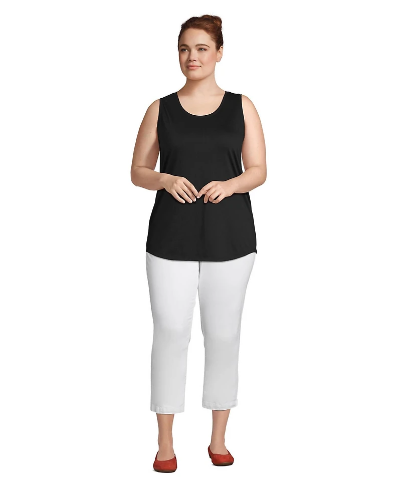 Lands' End Women's Plus Supima Cotton Tunic Tank Top