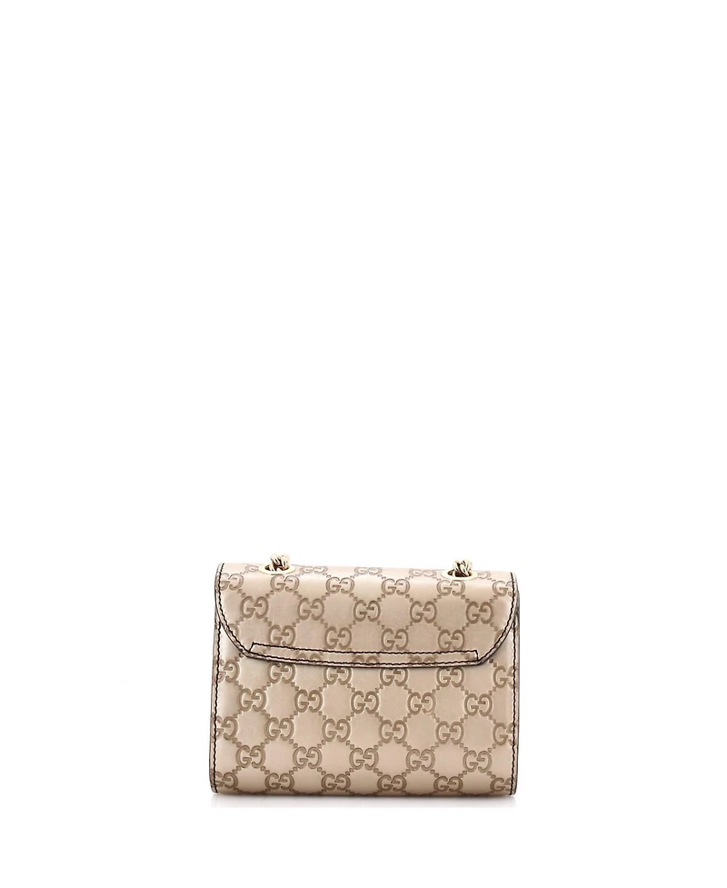 Pre-Owned Gucci Mini Emily Chain Flap Bag Guccissima Leather