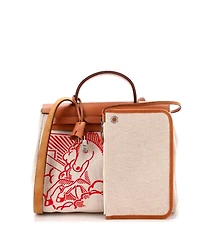 Pre-Owned HERMES 31 Herbag Zip Pegase Pop Toile and Leather