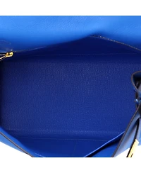 Pre-Owned HERMES Kelly 28 Handbag Evercolor with Gold Hardware