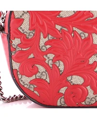 Pre-Owned Gucci Mini Chain Crossbody Bag Arabesque Gg Coated Canvas with Leather