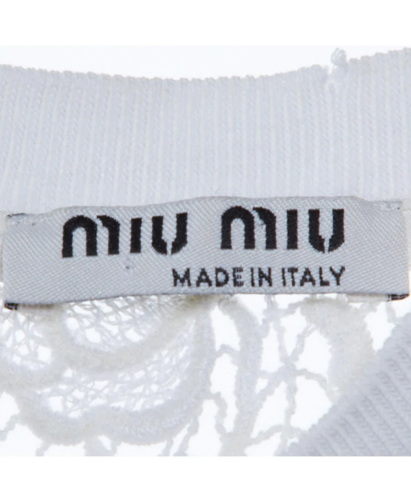 Pre-Owned Miu Miu Women's Lace-Paneled Knit Top