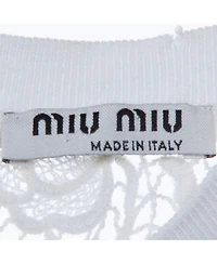 Pre-Owned Miu Miu Women's Lace-Paneled Knit Top