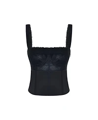 Pcfg Women's Daydreamers Satin Corset With Lace Detail