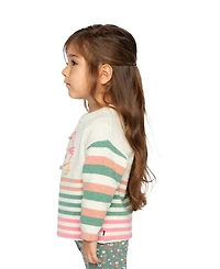 Deux par Little and Big Girl 6-8 Years Knitted Stripe Sweater