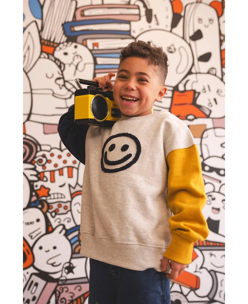 Deux par Toddler Boy 2T -5T Fleece Sweatshirt Heather
