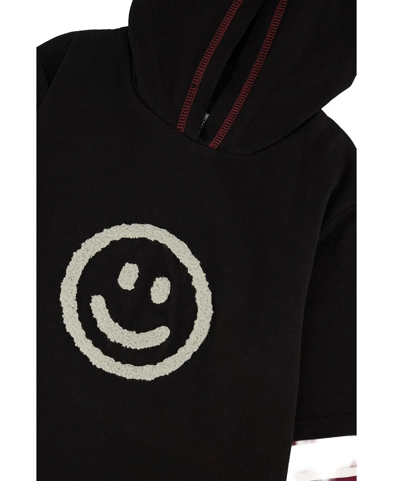 Deux par Toddler Boy 2T-5T Fake Double Sleeve Hooded Shirt