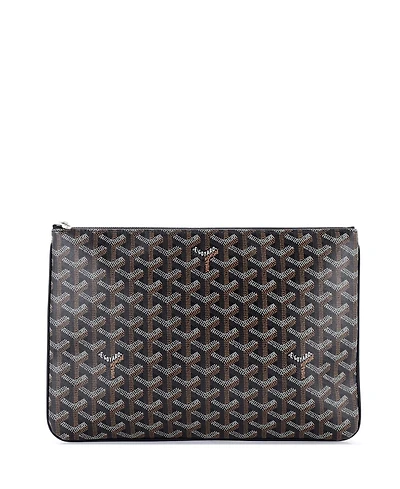 Pre-Owned Goyard Mm Senat Zip Pouch Coated Canvas