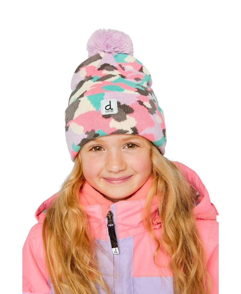 Deux par Deux Little and Big Girl 5 - 14 Winter Knit Hat with Pompom