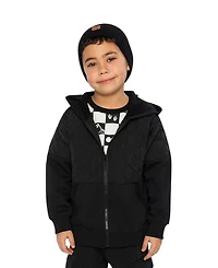 Deux par Toddler Boys (2T - 5T) Full Zip Hooded Bi-Material Cardigan Hoodies