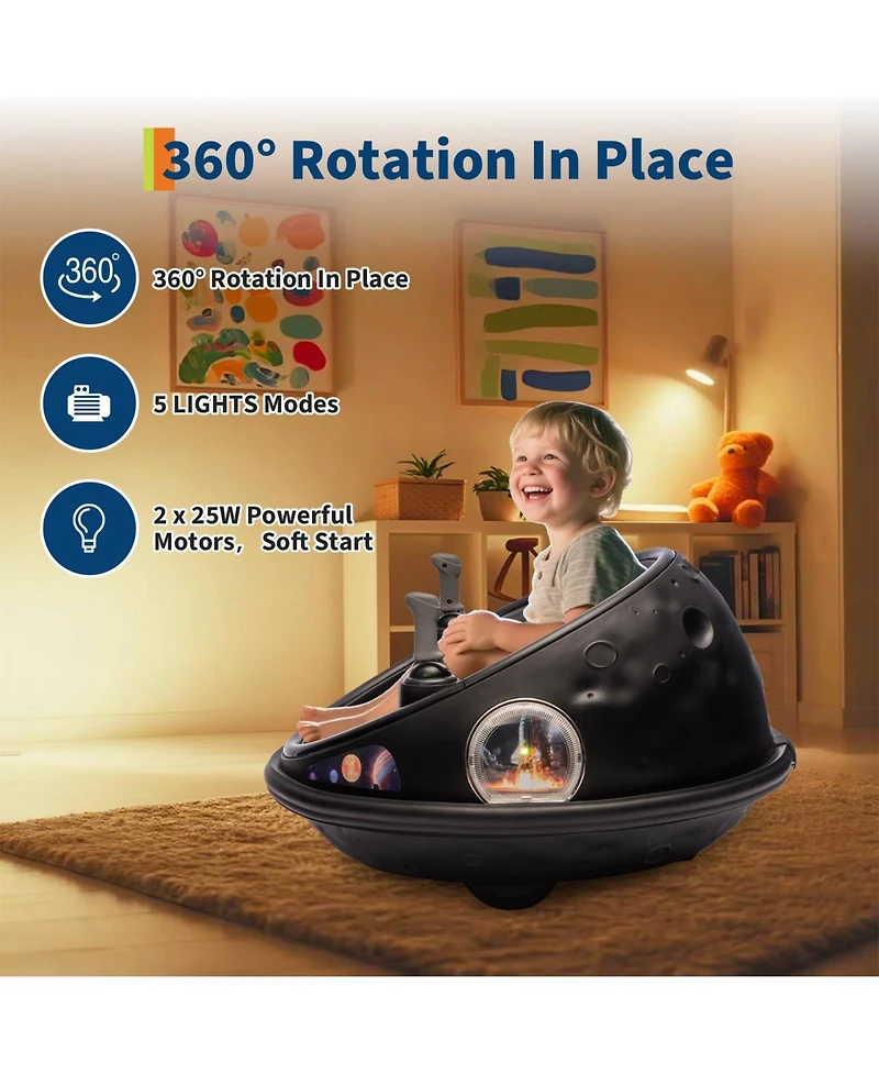 homfan 26.4 x 15.7 Inch Kids Electric Bumper Car with Remote, 12V Ride On Battery Powered Toy, 2 Mph Low Speed for Indoor Outdoor Fun