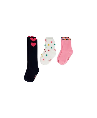 Deux par Deux Toddler Girl Socks ( ( size 3,4 ) 3 Pairs