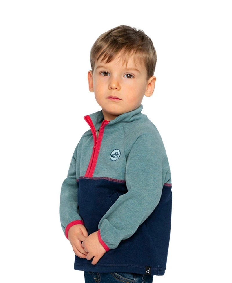 Deux par Toddler Boys 2T-5T Zip Mock Neck Top