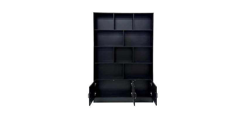 flynama 70.87 Inch Tall 10-Cube Bookshelf With 3 Closed Doors Home Storage Cabinet