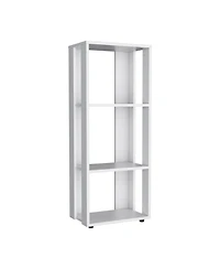 Flynama 39 Inch Compact Four-Tier White Bookcase Small Space Household Storage Shelf
