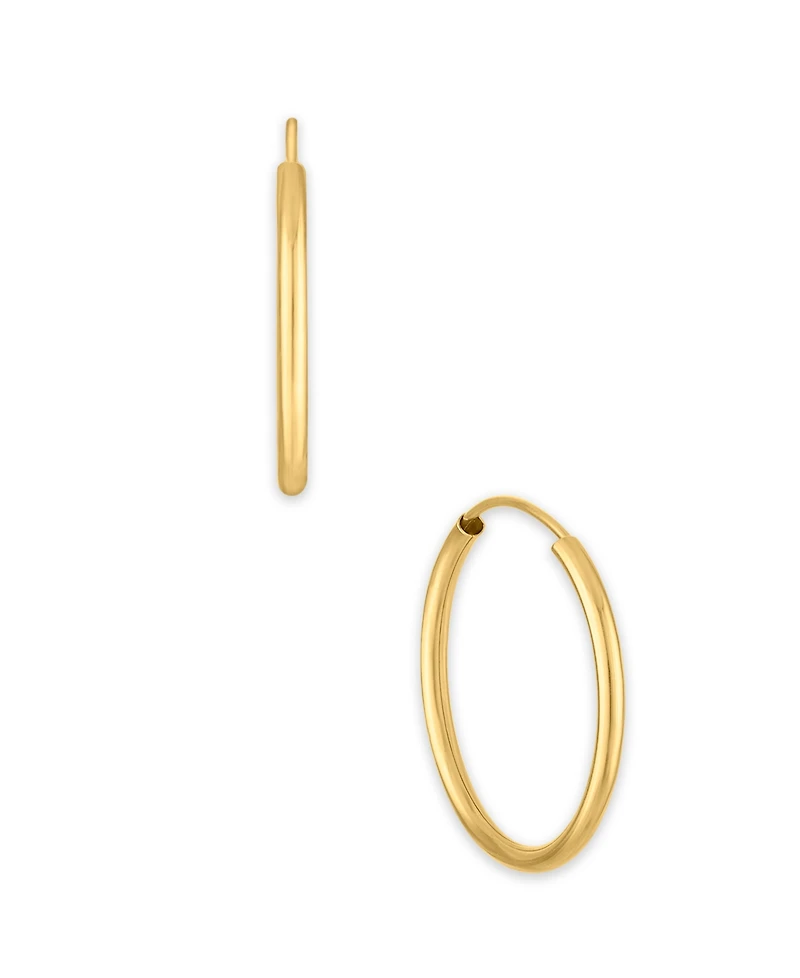 Macy's Polished Continuous Hoop Earrings in 10k Yellow Gold