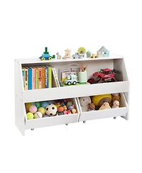 Flynama Wooden Toy Storage Organizer with Drawers for Kids Bedroom