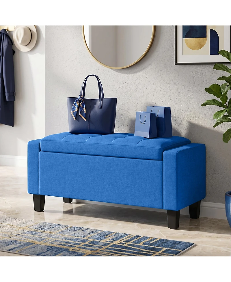 Homcom Storage Ottoman with Tufted Armrests