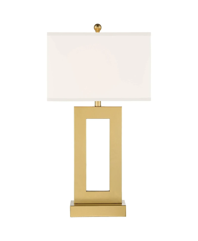 360 Lighting Marshall Modern Table Lamp with Clear Riser 30" Tall Oatmeal Rectangular Shade for Bedroom Living Room Bedside Nightstand Office