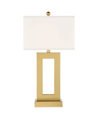 360 Lighting Marshall Modern Table Lamp with Clear Riser 30" Tall Oatmeal Rectangular Shade for Bedroom Living Room Bedside Nightstand Office