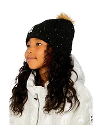 Deux par Deux Toddler Girl (2-4)Winter Knit Hat with Pompom