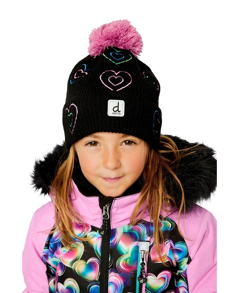 Deux par Deux Little and Big Girl's (5-14) Winter with Pompom Knit Hat