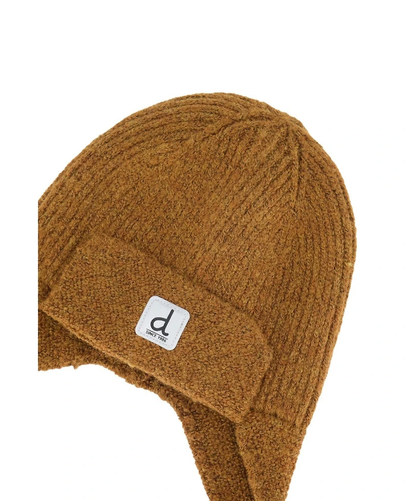 Deux par Deux Toddler Boy (2-3) Winter Knit Hat with Ear Flaps and Strings