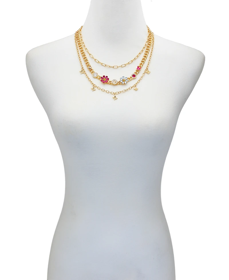 Guess Multi-Color Stone Layered Necklace, 3-Piece Set