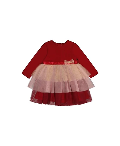 Deux par Toddler Girls (2T-5T) Bi-Material Dress with Glittering Skirt