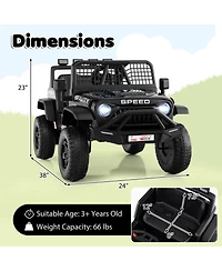 Gymax 24V Ride On Car for Kids Battery Powered Electric Vehicle with Parent Remote Control