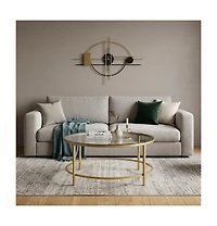 HomeRoots 36" Clear Glass Round Coffee Table