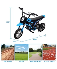 homfan 24V 350W Dirt Bike, 3 Speed Modes, Up to 14.3 Mph, Shock-Absorbing Suspension, Off-Road