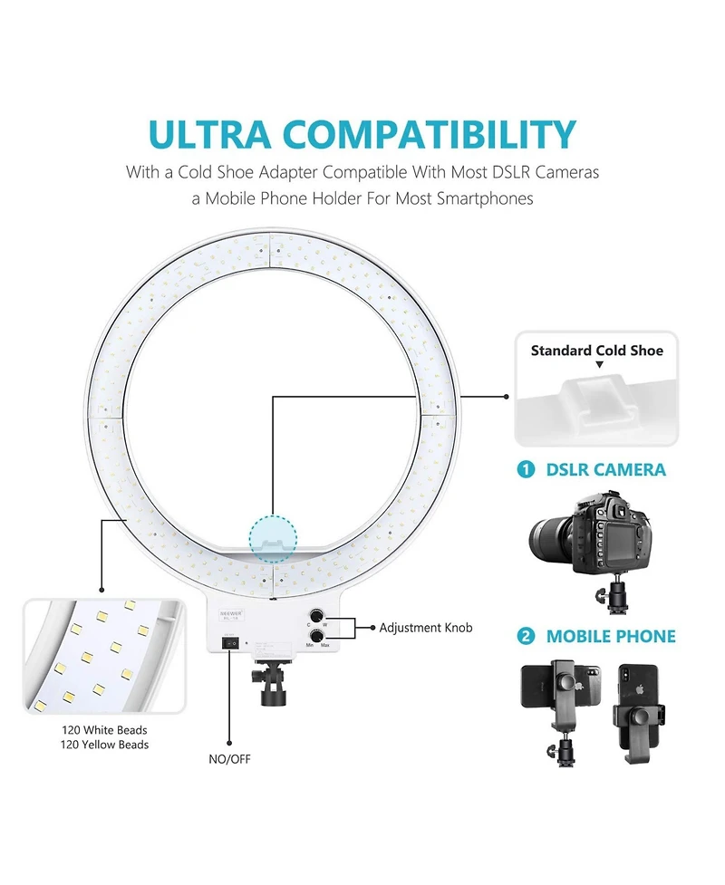 Neewer Rl-18 Ring Light with 18 Inch, 55W for select iPhone models