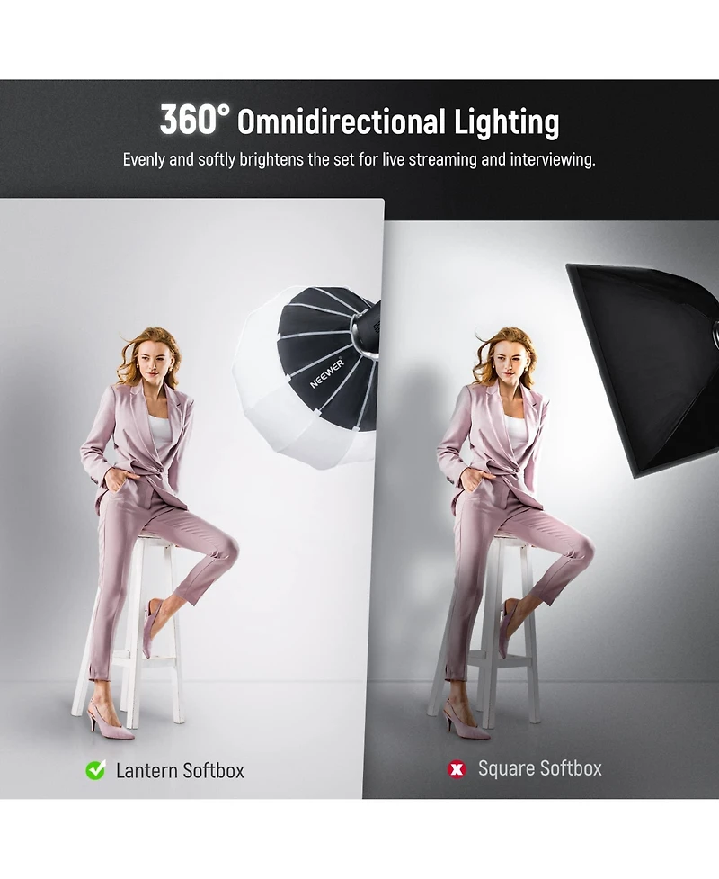Neewer CB60 Softbox with 65cm, 60x for Aputure 600d Amaran 60x Godox SL60W