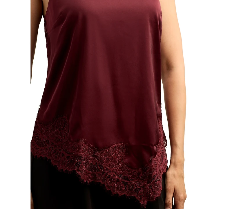 Bcx Juniors' Stretch Satin Halter Sleeveless Top