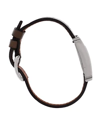 Pre-Owned Hermes Heure H Quartz Watch in Stainless Steel and Leather 21mm