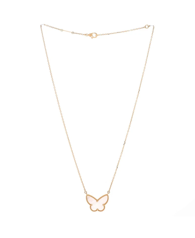 Pre-Owned Van Cleef & Arpels Lucky Alhambra Butterfly Pendant Necklace