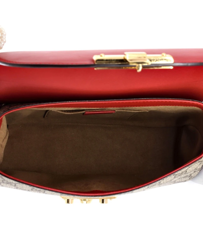 Pre-Owned Gucci Medium Padlock Saddle Shoulder Bag Gg Coated Canvas and Leather