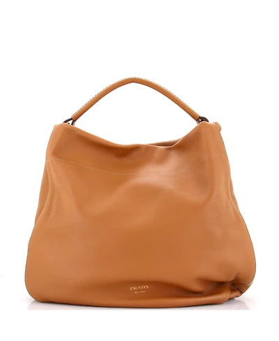 Pre-Owned Prada Large Rolle Hobo Soft Grain Leather