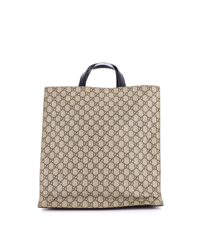 Pre-Owned Gucci Tall Convertible Soft Open Tote Printed Gg Coated Canvas