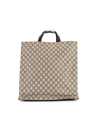 Pre-Owned Gucci Tall Convertible Soft Open Tote Printed Gg Coated Canvas