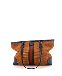 Pre-Owned Gucci Medium Ophidia Shopping Tote Straw