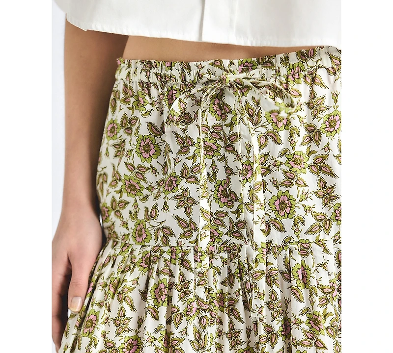 Derek Lam 10 Crosby Women's Beau Printed Cotton Drop Waist Skirt