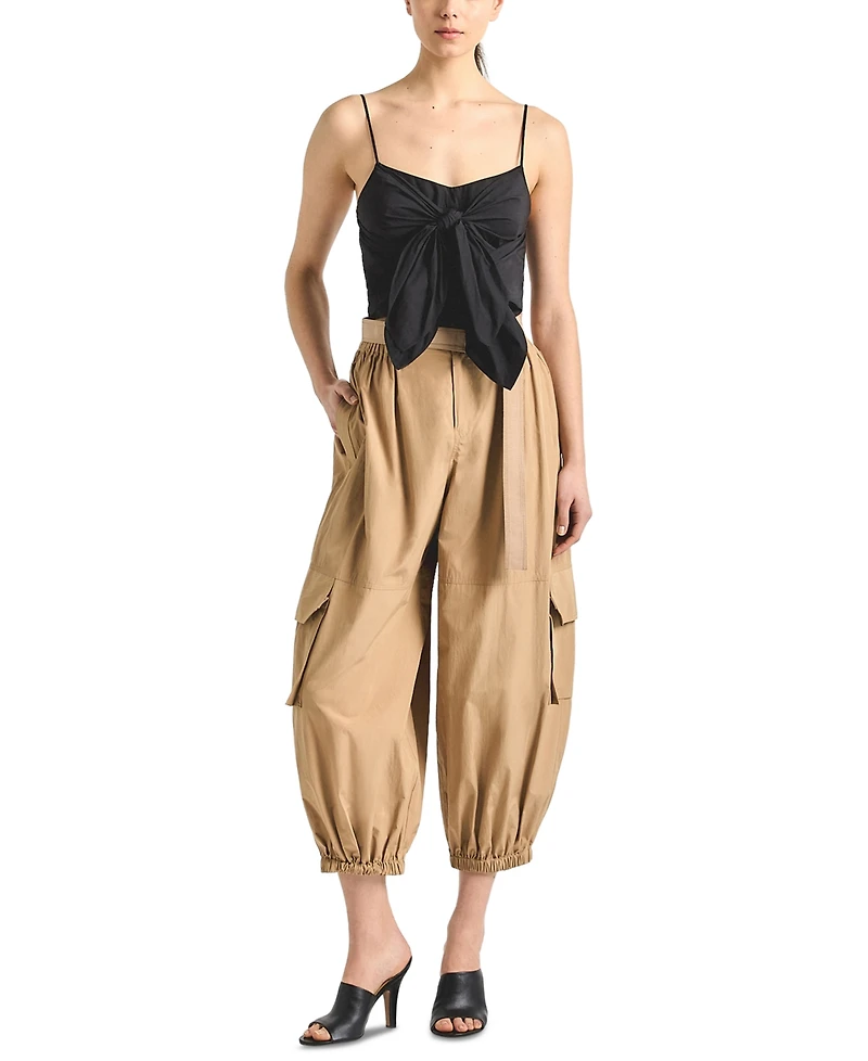 Derek Lam 10 Crosby Women's Tamsin Poplin Mid-Rise Balloon Cargo Pants