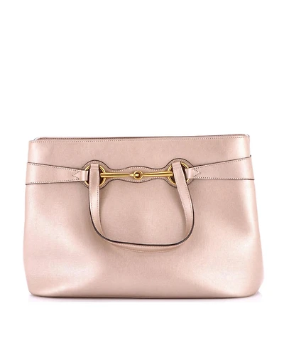 Pre-Owned Gucci Medium Bright Bit Convertible Tote Leather