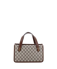 Pre-Owned Gucci Small Horsebit 1955 Boston Bag Gg Coated Canvas