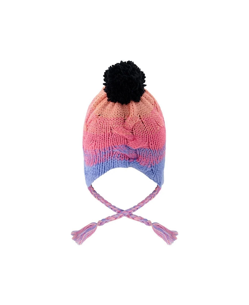 Deux par Deux Toddler Girl's (2-4) Winter Peruvian Knit Hat with Pompom Gradient