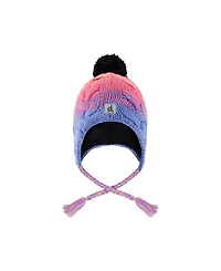 Deux par Deux Little and Big Girl Winter Peruvian Knit Hat with Pompom